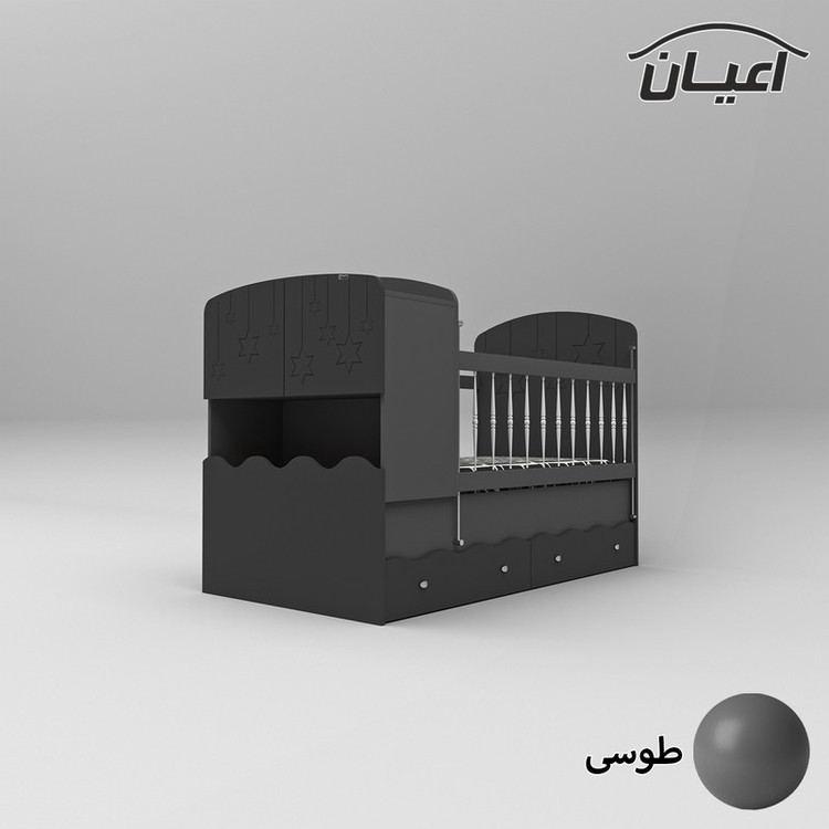 تخت کودک و نوجوان کوچیل طرح ستاره مدل KL591 سایز 80x180 سانتی متر