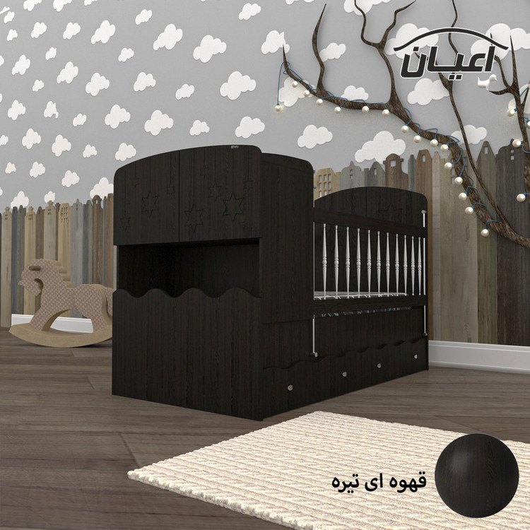 تخت کودک و نوجوان کوچیل طرح ستاره مدل KL591 سایز 80x180 سانتی متر