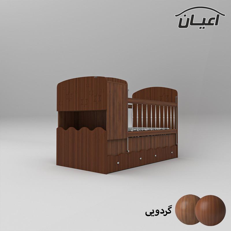 تخت کودک و نوجوان کوچیل طرح ستاره مدل KL591 سایز 80x180 سانتی متر
