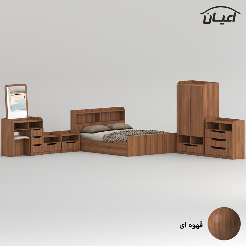 سرویس خواب ملامینه دو نفره کوچیل مدل KL998 سایز 160x200 سانتی متر مجموعه 6 عددی