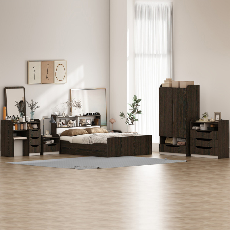 سرویس خواب ملامینه دو نفره کوچیل مدل KL998 سایز 160x200 سانتی متر مجموعه 6 عددی