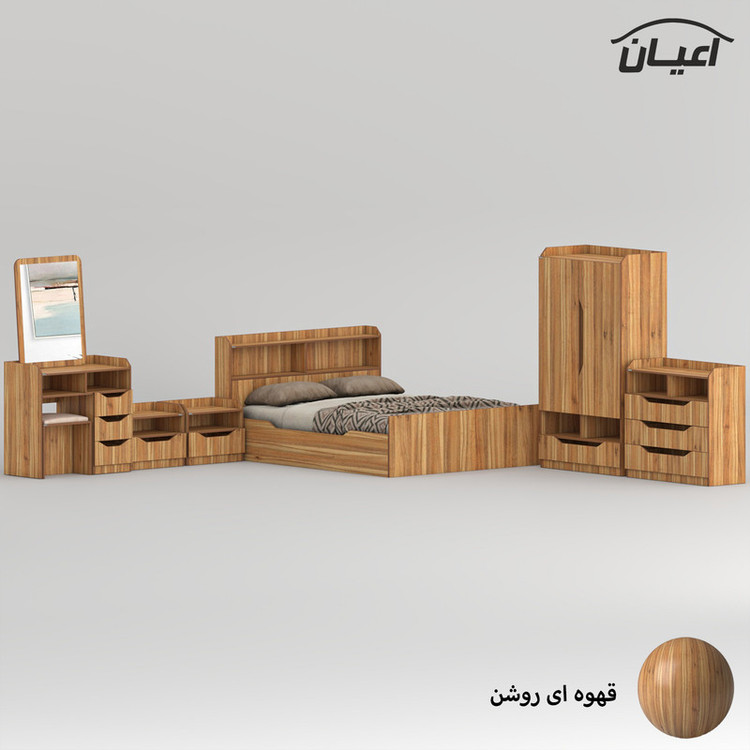سرویس خواب ملامینه دو نفره کوچیل مدل KL998 سایز 160x200 سانتی متر مجموعه 6 عددی