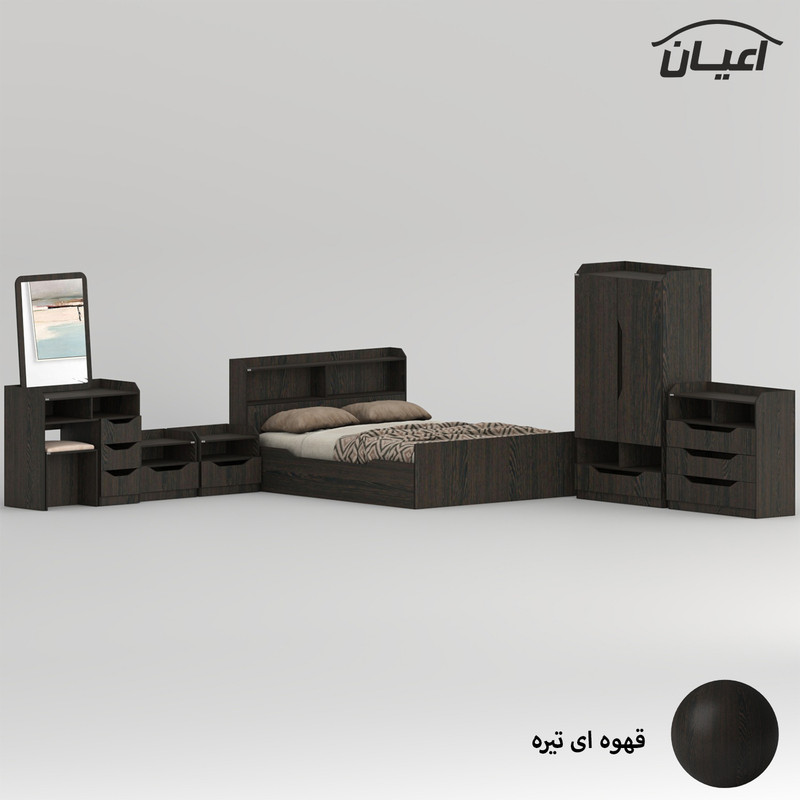 سرویس خواب ملامینه دو نفره کوچیل مدل KL998 سایز 160x200 سانتی متر مجموعه 6 عددی