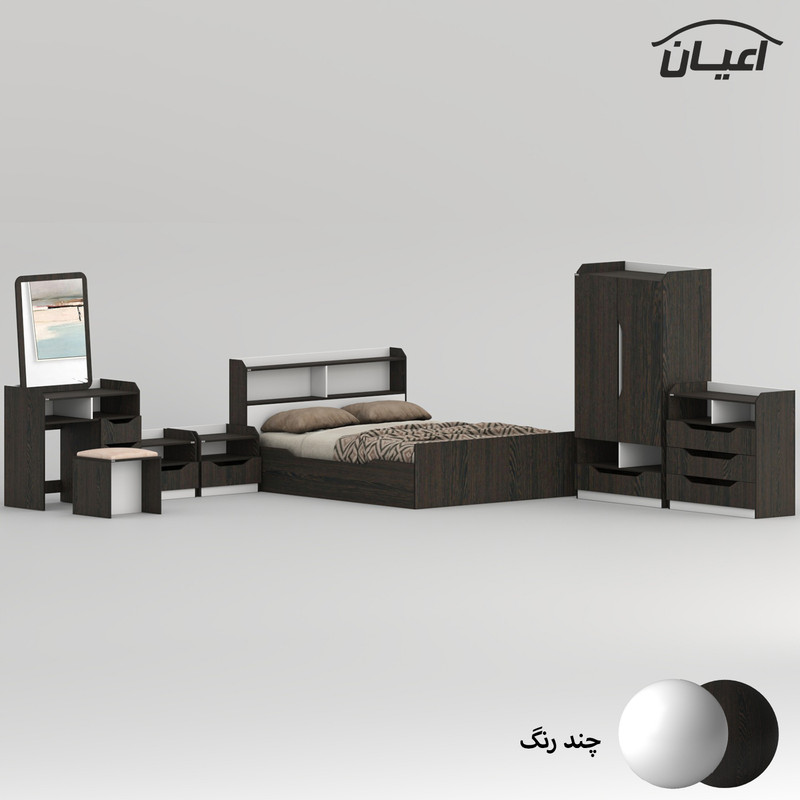 سرویس خواب ملامینه دو نفره کوچیل مدل KL998 سایز 160x200 سانتی متر مجموعه 6 عددی