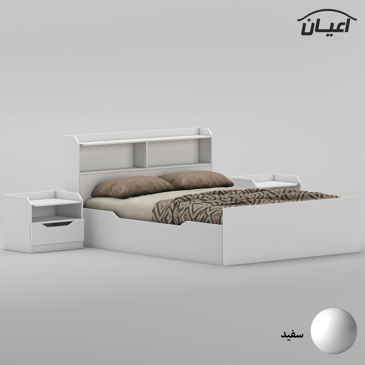 سرویس تخت خواب دو نفره ملامینه کوچیل مدل KL996 سایز 160x200 سانتی متر به همراه دو عدد پاتختی