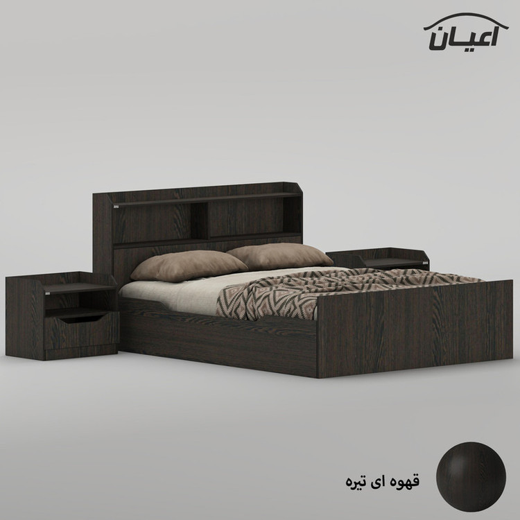 سرویس تخت خواب دو نفره ملامینه کوچیل مدل KL996 سایز 160x200 سانتی متر به همراه دو عدد پاتختی