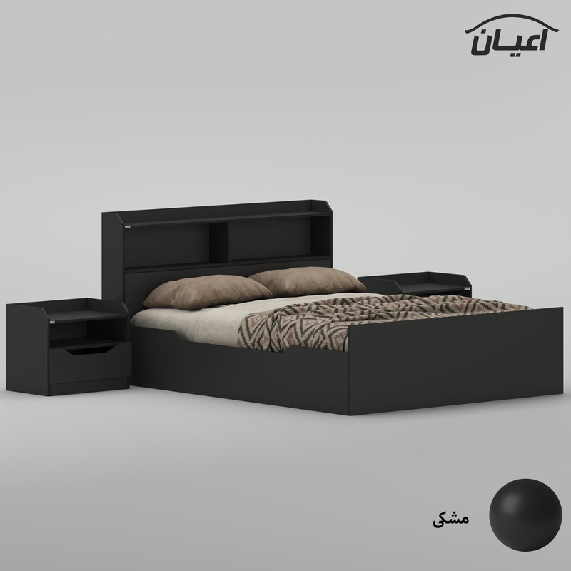 سرویس تخت خواب دو نفره ملامینه کوچیل مدل KL996 سایز 160x200 سانتی متر به همراه دو عدد پاتختی