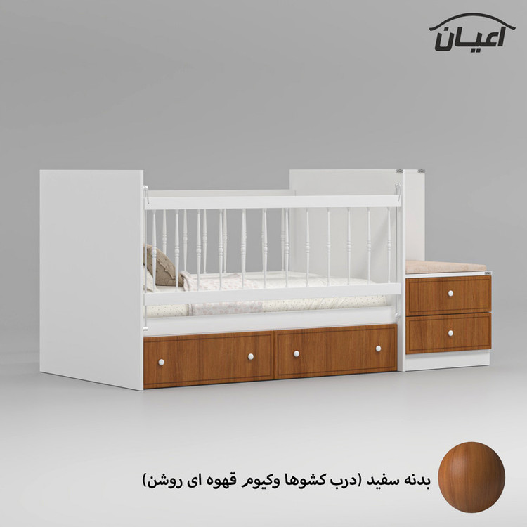 تختخواب کودک کوچیل مدل KL827 سایز 130 × 70