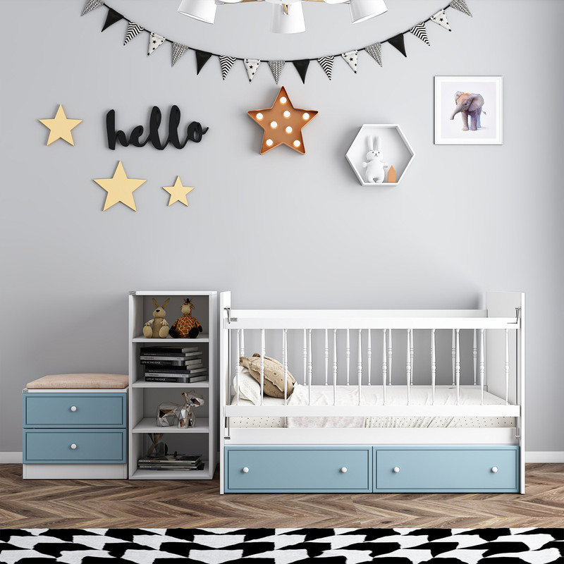تختخواب کودک کوچیل مدل KL827 سایز 130 × 70