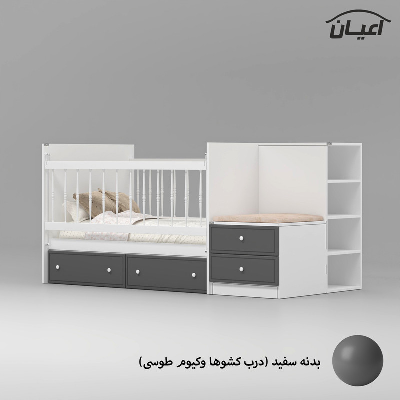تختخواب کودک کوچیل مدل KL827 سایز 130 × 70