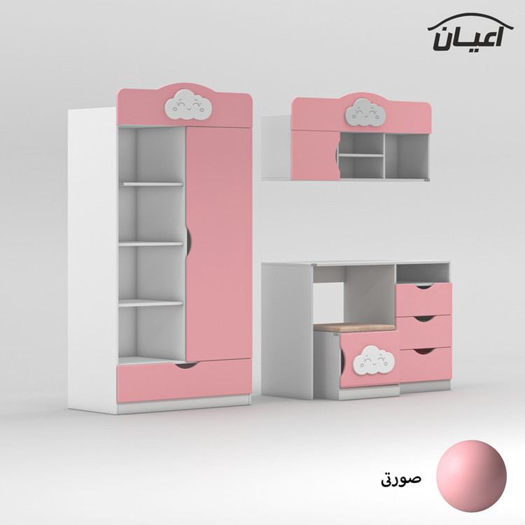 کمد کودک کوچیل مدل KL765 به همراه میز تحریر و صندلی و کتابخانه