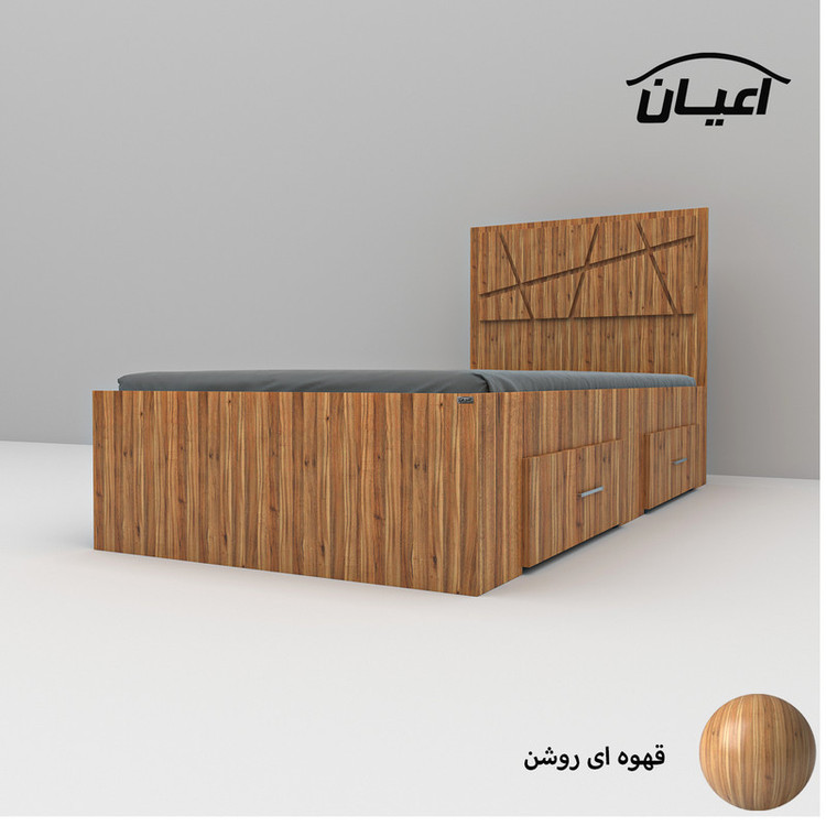تخت خواب یکنفره کوچیل مدل KL606 سایز 90x200 سانتی متر