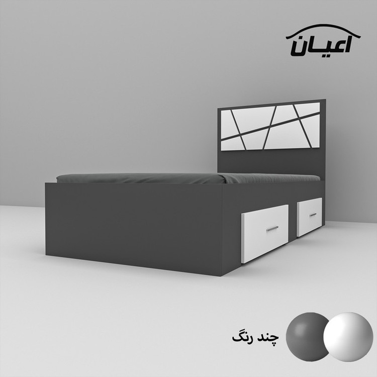 تخت خواب یکنفره کوچیل مدل KL606 سایز 90x200 سانتی متر