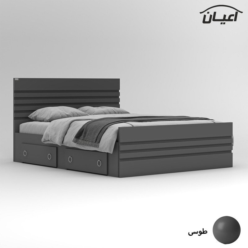 تخت خواب ملامینه دو نفره کوچیل مدل KL860 سایز 160x200 سانتی متر