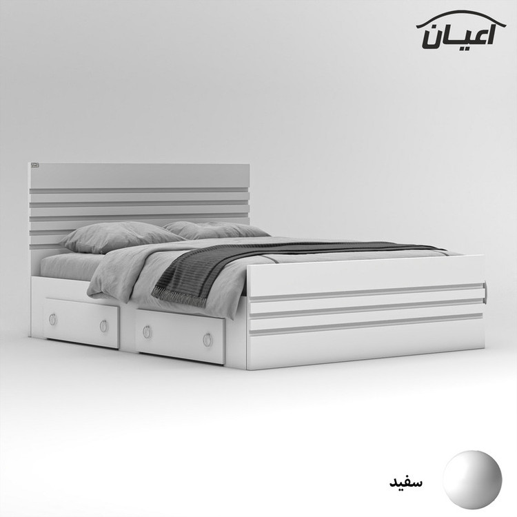 تخت خواب ملامینه دو نفره کوچیل مدل KL860 سایز 160x200 سانتی متر