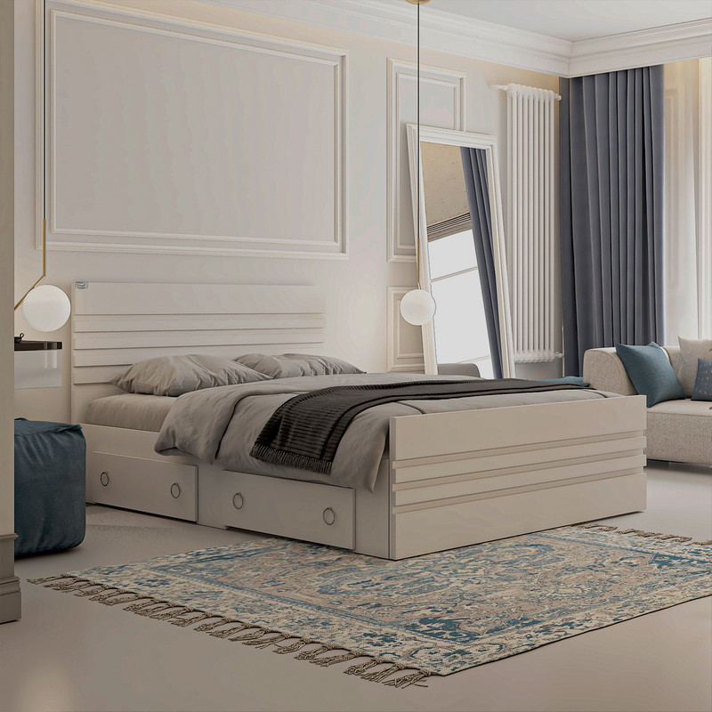 تخت خواب ملامینه دو نفره کوچیل مدل KL860 سایز 160x200 سانتی متر
