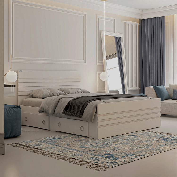 تخت خواب ملامینه دو نفره کوچیل مدل KL860 سایز 160x200 سانتی متر