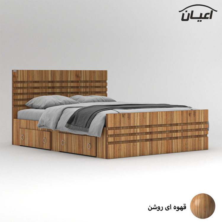 تخت خواب ملامینه دو نفره کوچیل مدل KL860 سایز 160x200 سانتی متر