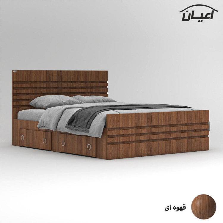 تخت خواب ملامینه دو نفره کوچیل مدل KL860 سایز 160x200 سانتی متر