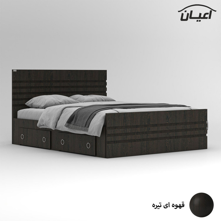 تخت خواب ملامینه دو نفره کوچیل مدل KL860 سایز 160x200 سانتی متر