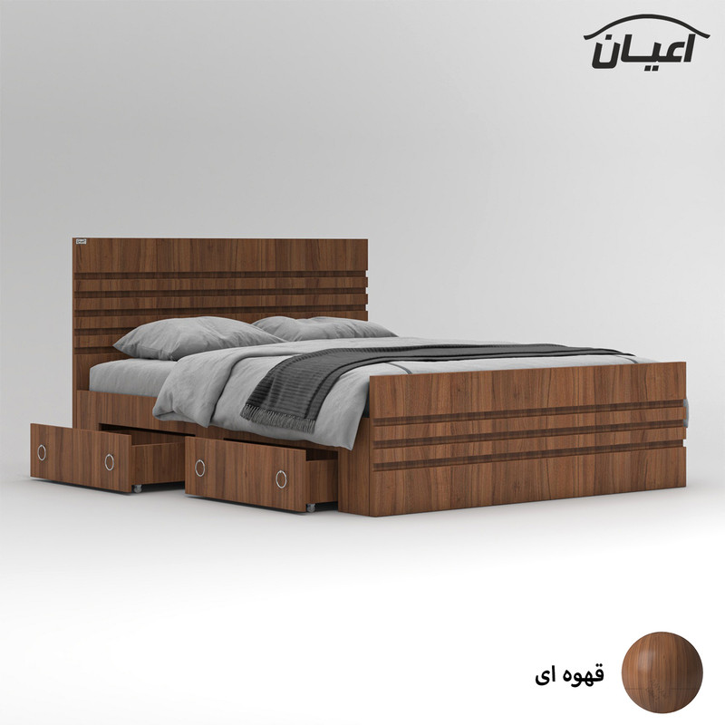 تخت خواب ملامینه دو نفره کوچیل مدل KL860 سایز 160x200 سانتی متر
