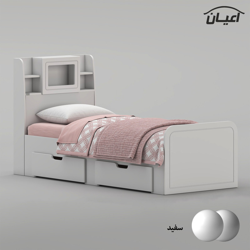 تخت خواب ملامینه یک نفره کوچیل مدل KL980 سایز 80x180 سانتی متر