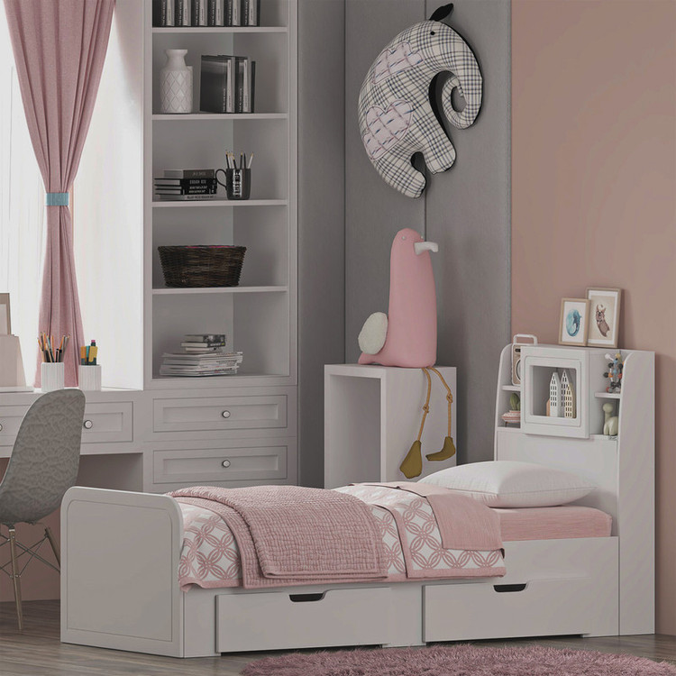 تخت خواب ملامینه یک نفره کوچیل مدل KL980 سایز 80x180 سانتی متر