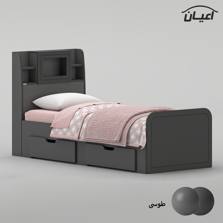 تخت خواب ملامینه یک نفره کوچیل مدل KL980 سایز 80x180 سانتی متر