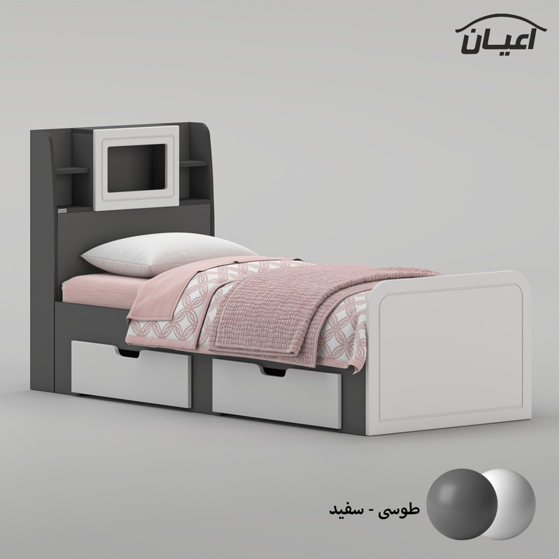 تخت خواب ملامینه یک نفره کوچیل مدل KL980 سایز 80x180 سانتی متر
