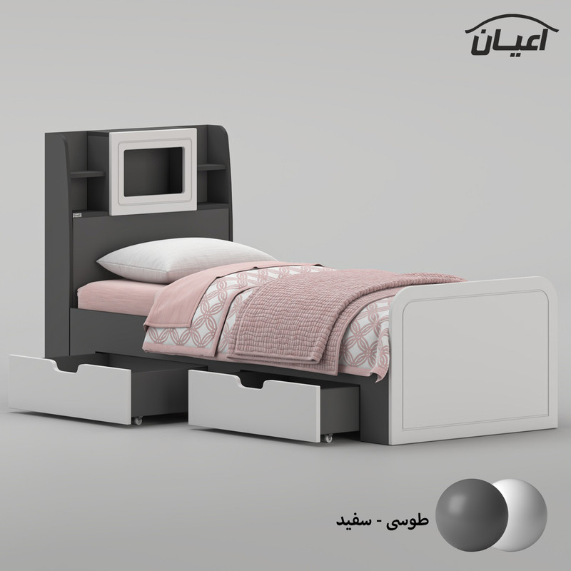 تخت خواب ملامینه یک نفره کوچیل مدل KL980 سایز 80x180 سانتی متر