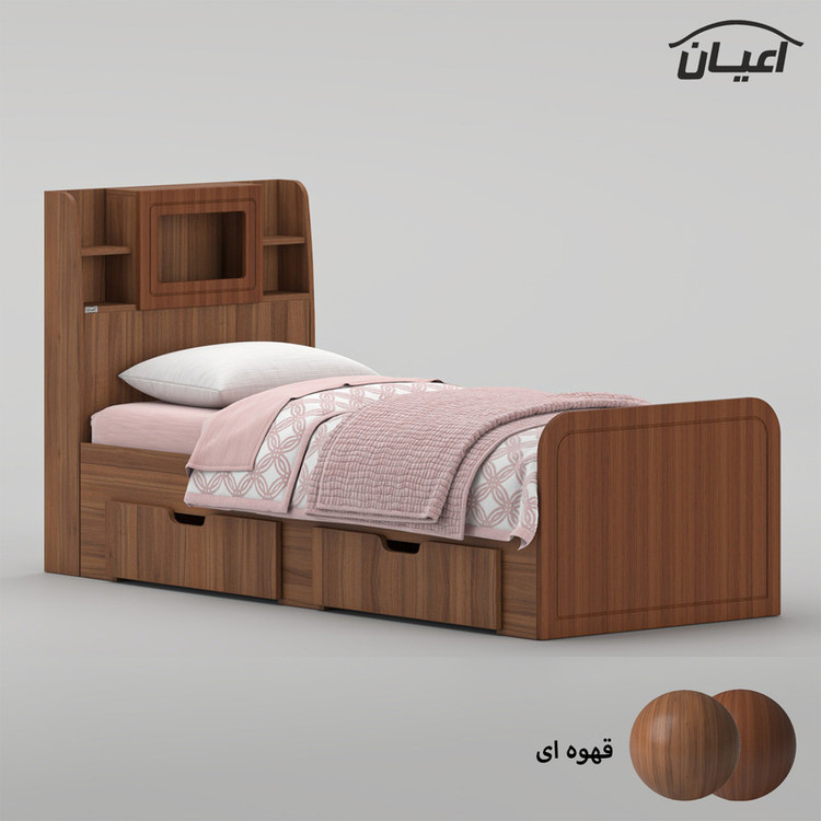 تخت خواب ملامینه یک نفره کوچیل مدل KL980 سایز 80x180 سانتی متر