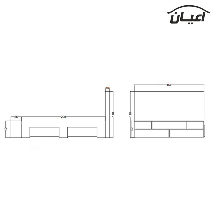 تخت خواب دونفره کوچیل مدل KL356 سایز 160x200 سانتی متر