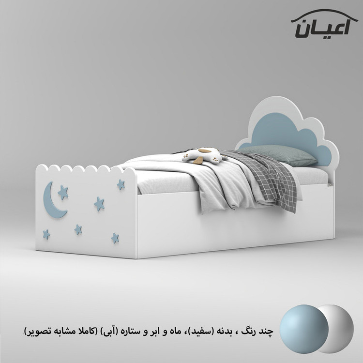 تخت خواب ملامینه نوجوان کوچیل مدل KL935 سایز 80x180 سانتی متر