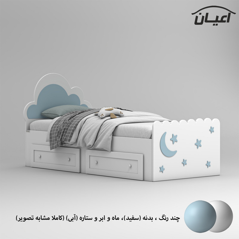 تخت خواب ملامینه نوجوان کوچیل مدل KL935 سایز 80x180 سانتی متر