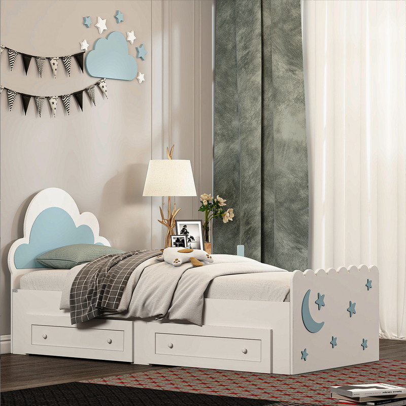 تخت خواب ملامینه نوجوان کوچیل مدل KL935 سایز 80x180 سانتی متر