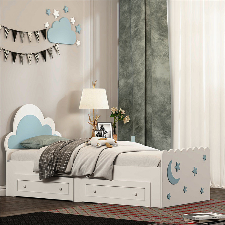 تخت خواب ملامینه نوجوان کوچیل مدل KL935 سایز 80x180 سانتی متر
