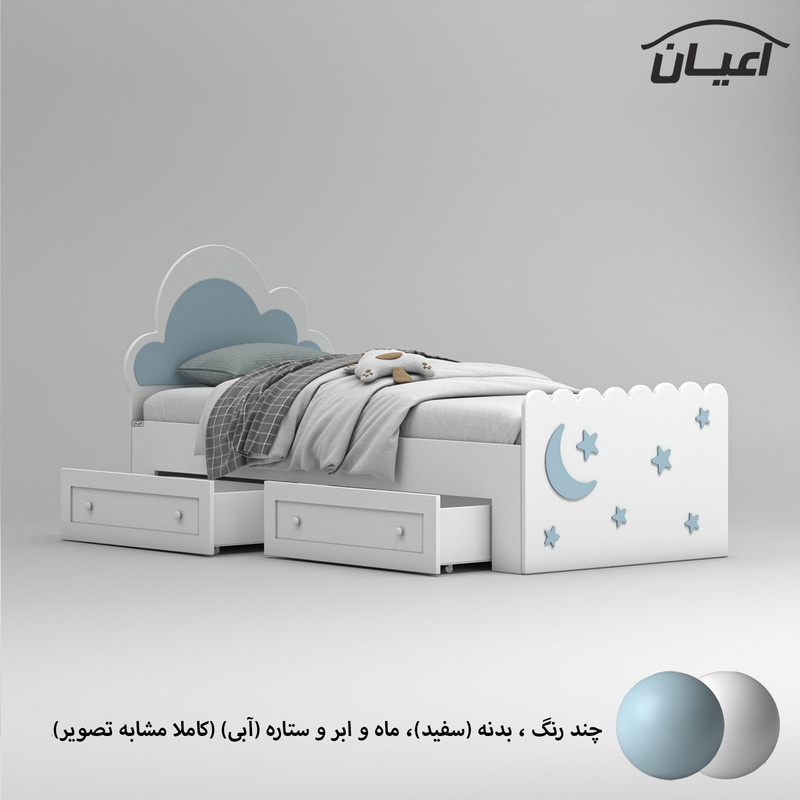 تخت خواب ملامینه نوجوان کوچیل مدل KL935 سایز 80x180 سانتی متر