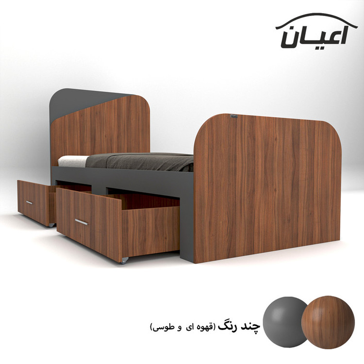 تخت خواب یکنفره کوچیل مدل KL546 سایز 90x200 سانتی متر