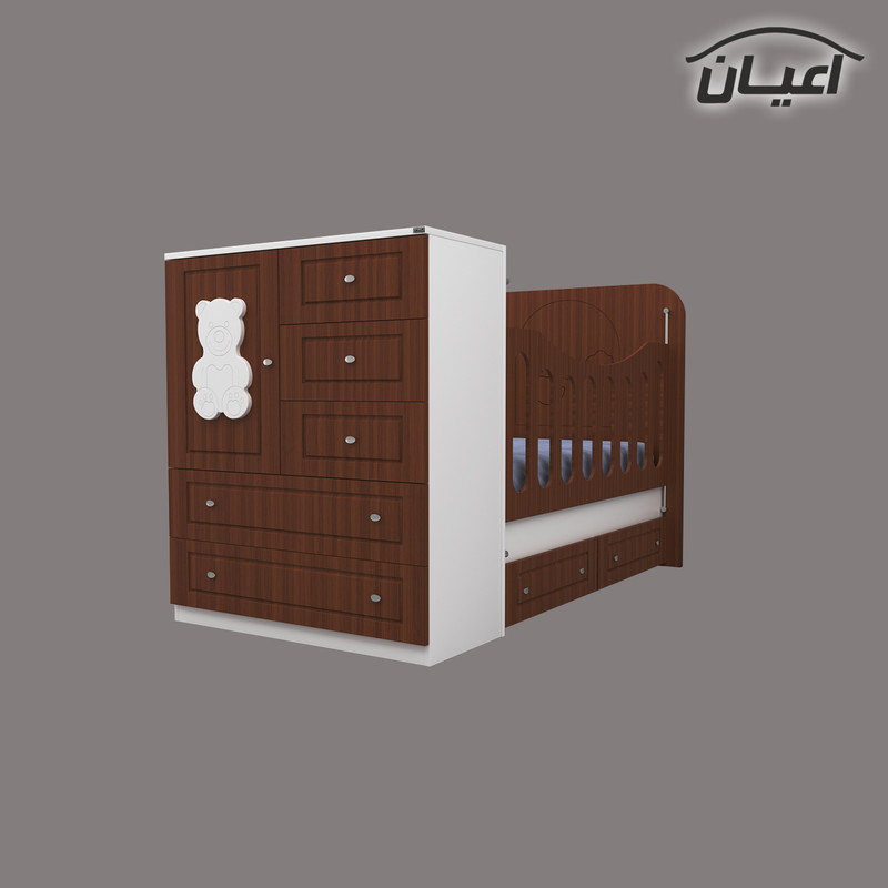 تختخواب کودک کوچیل مدل KL480 طرح تدی