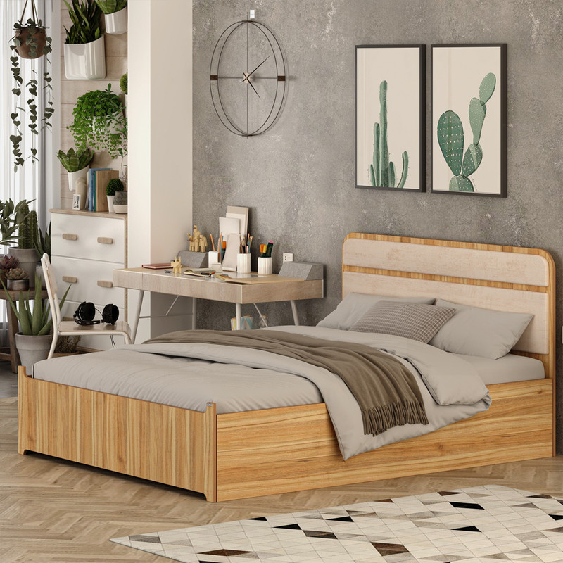 تخت خواب ملامینه دو نفره کوچیل مدل KL950 سایز 160x200 سانتی متر