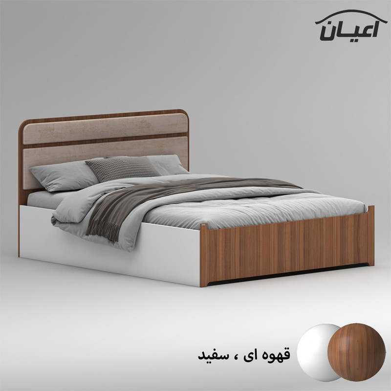 تخت خواب ملامینه دو نفره کوچیل مدل KL950 سایز 160x200 سانتی متر