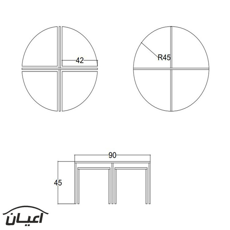 میز پذیرایی کوچیل مدل KL327 مجموعه 5 عددی
