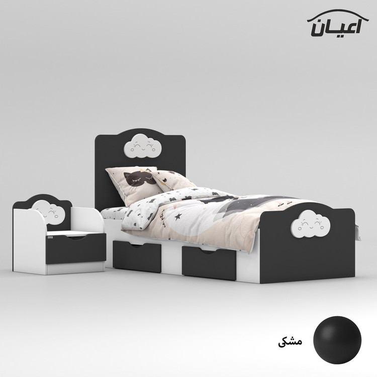 ست تخت خواب یک نفره کوچیل مدل KL764 سایز 80x180 سانتی متر مجموعه دو عددی