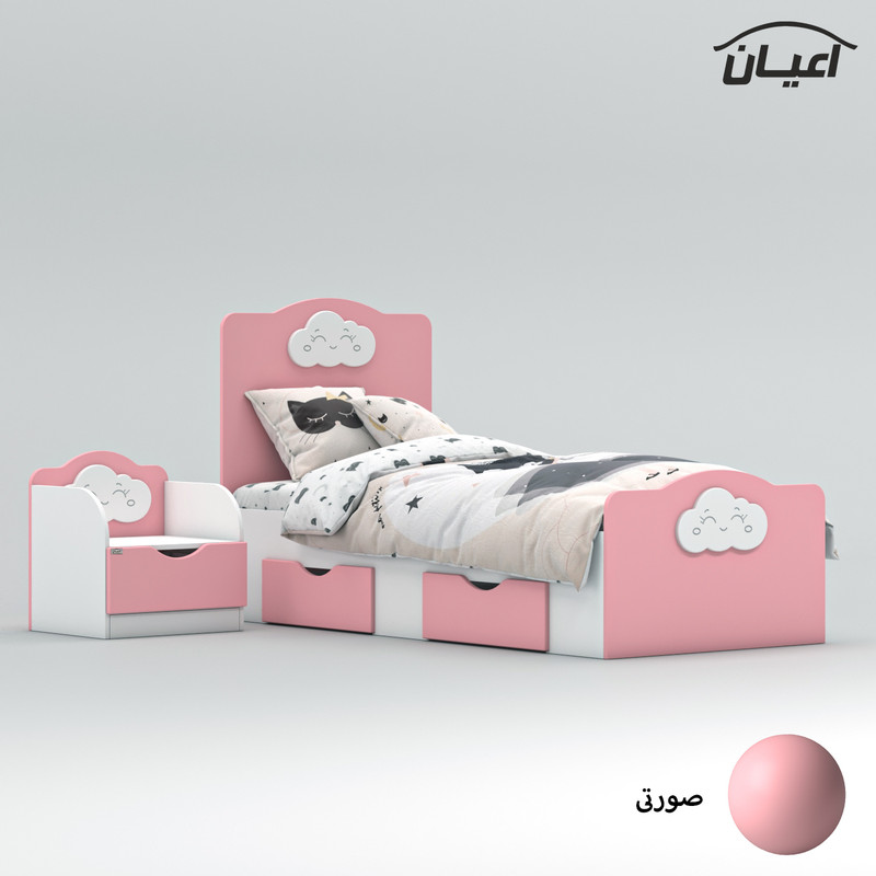 ست تخت خواب یک نفره کوچیل مدل KL764 سایز 80x180 سانتی متر مجموعه دو عددی