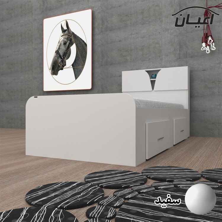 تخت خواب یکنفره کوچیل مدل KL504 سایز 90x200 سانتی متر