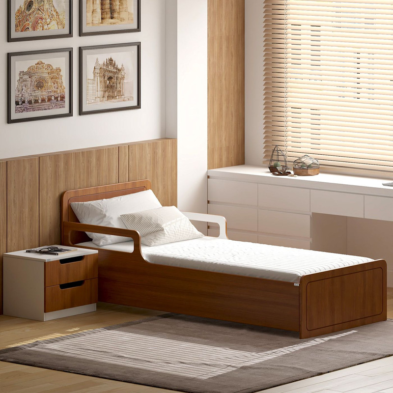 ست تخت خواب یک نفره کوچیل مدل KL775 سایز 90x200 سانتی متر مجموعه دو عددی