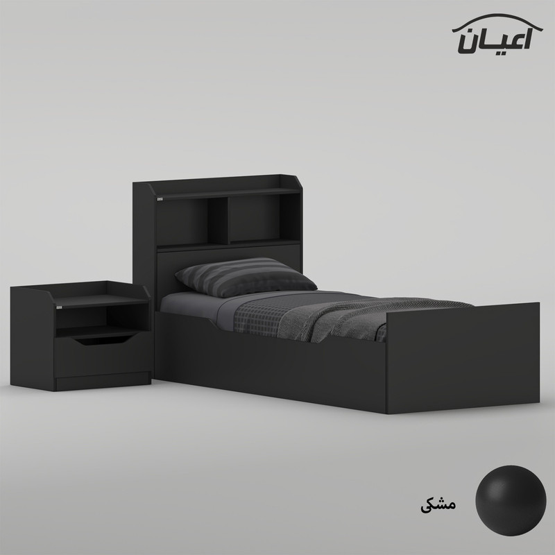 سرویس تخت خواب یک نفره ملامینه کوچیل مدل KL995 سایز 90x200 سانتی متر به همراه پاتختی