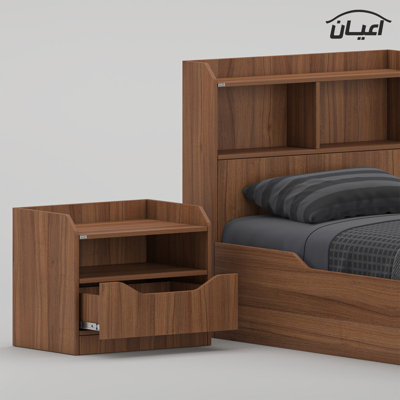سرویس تخت خواب یک نفره ملامینه کوچیل مدل KL995 سایز 90x200 سانتی متر به همراه پاتختی