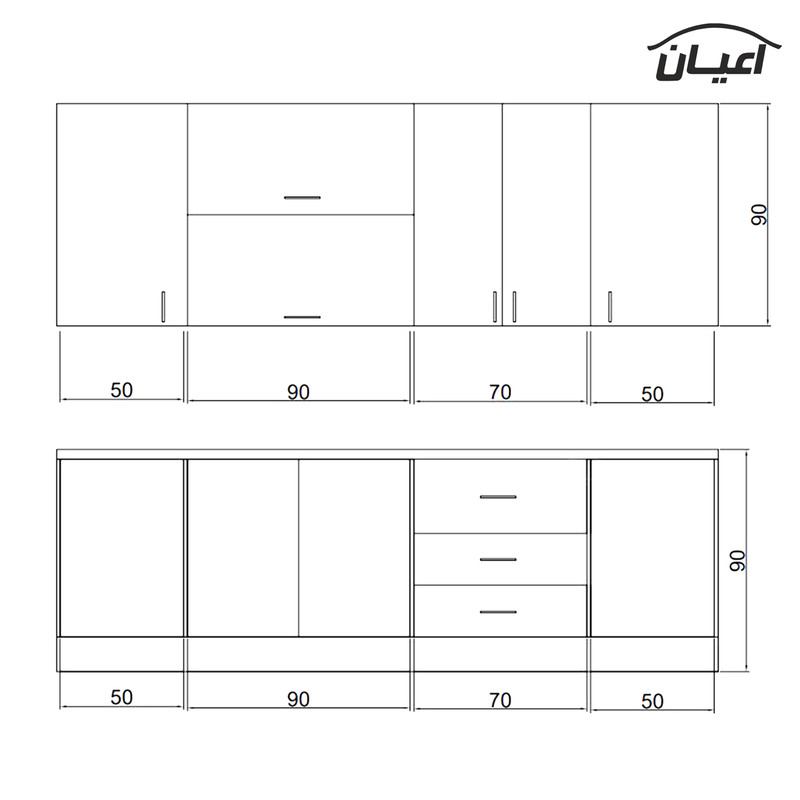 کابینت آشپزخانه کوچیل مدل KL C12 مجموعه 8 عددی