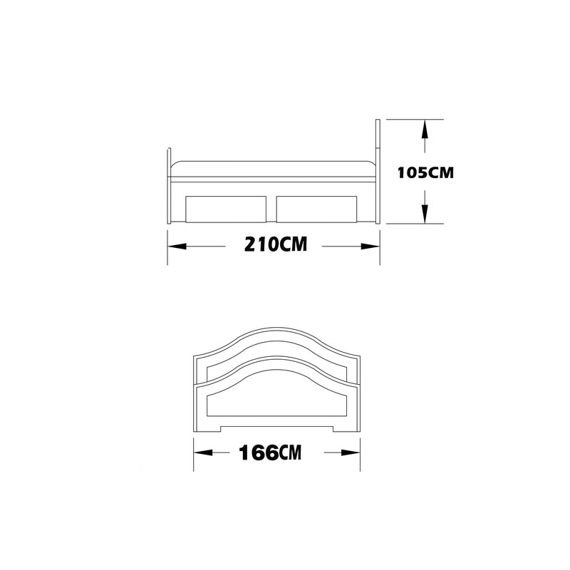 تخت خواب دو نفره کوچیل مدل KL277 سایز 160x200 سانتی متر